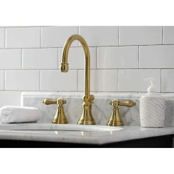 Kingston Brass KS298XBAL-P Heirloom Widespread Bathroom Faucet with Brass Pop-Up