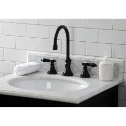 Kingston Brass KS298XBAL-P Heirloom Widespread Bathroom Faucet with Brass Pop-Up