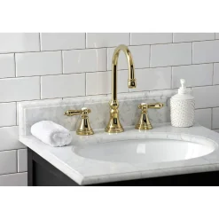 Kingston Brass KS298XBAL-P Heirloom Widespread Bathroom Faucet with Brass Pop-Up