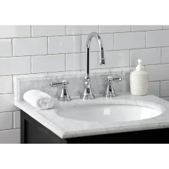 Kingston Brass KS298XBAL-P Heirloom Widespread Bathroom Faucet with Brass Pop-Up