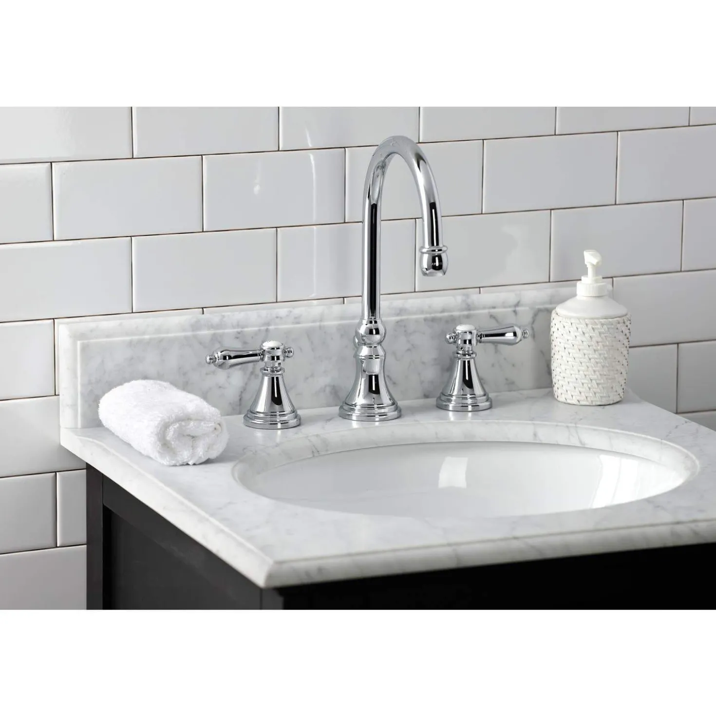 Kingston Brass KS298XBAL-P Heirloom Widespread Bathroom Faucet with Brass Pop-Up