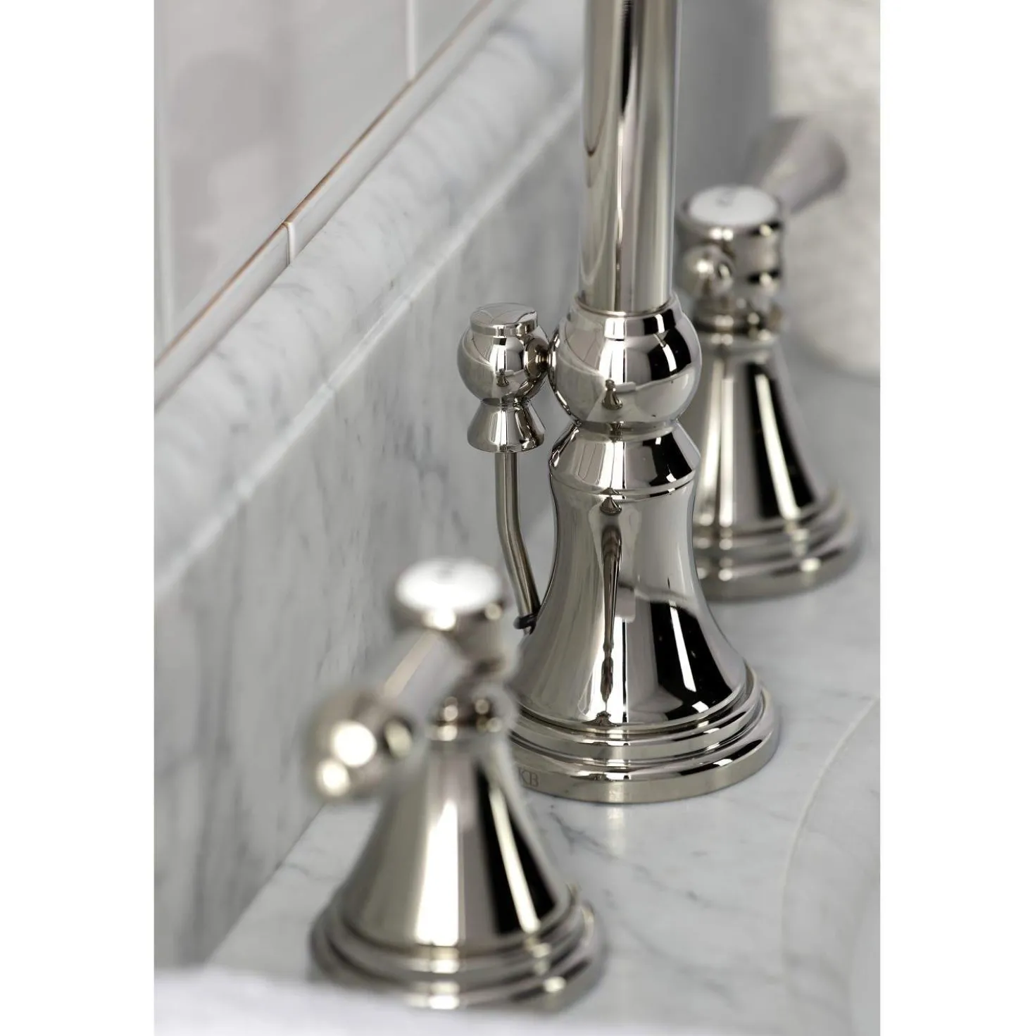 Kingston Brass KS298XBAL-P Heirloom Widespread Bathroom Faucet with Brass Pop-Up