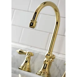 Kingston Brass KS298XBAL-P Heirloom Widespread Bathroom Faucet with Brass Pop-Up
