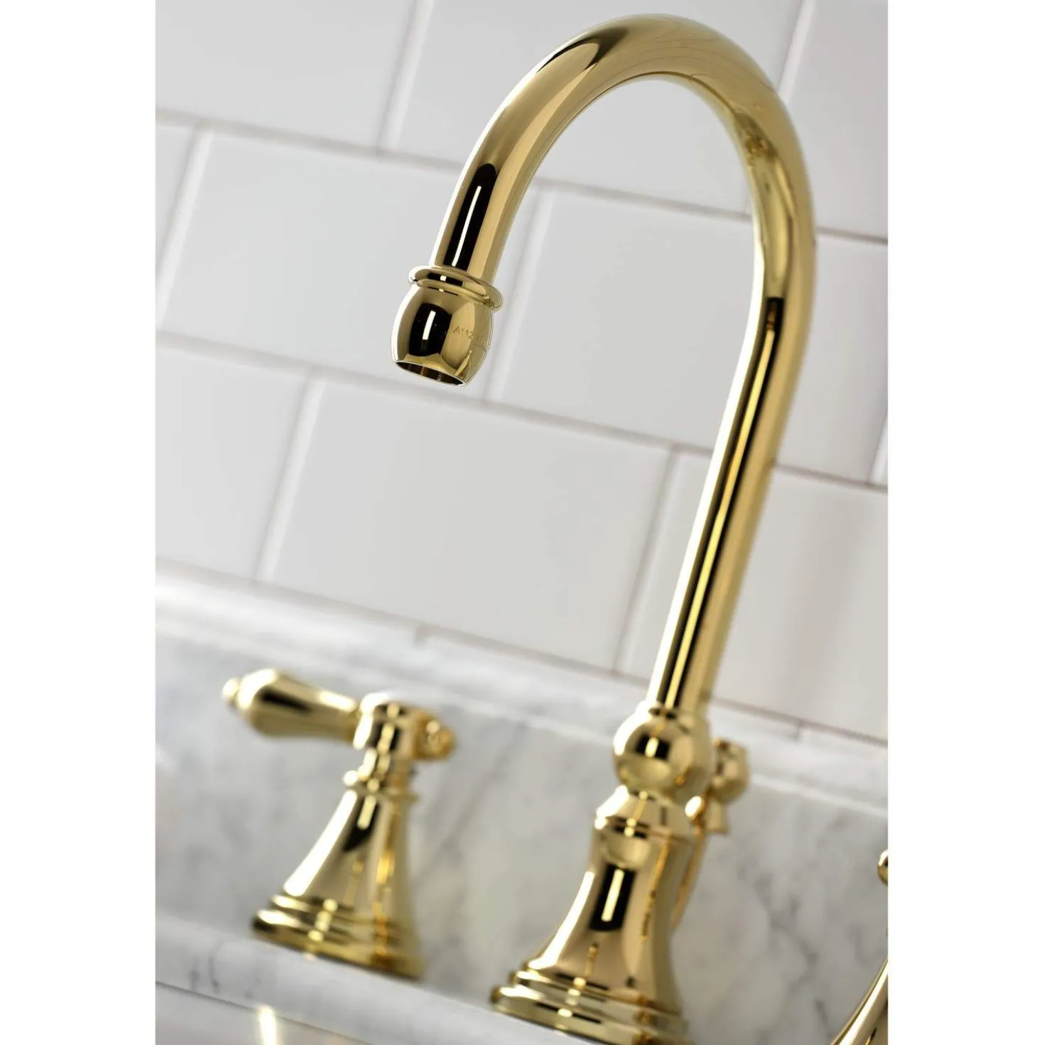 Kingston Brass KS298XBAL-P Heirloom Widespread Bathroom Faucet with Brass Pop-Up