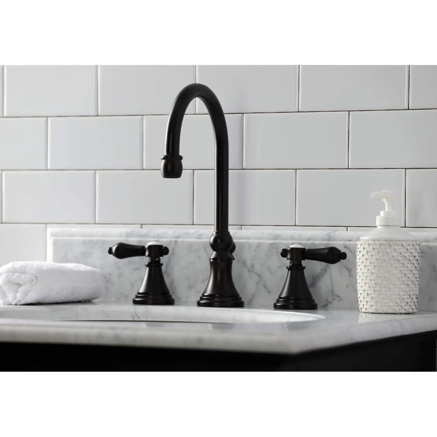 Kingston Brass KS298XBAL-P Heirloom Widespread Bathroom Faucet with Brass Pop-Up