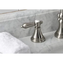Kingston Brass KS298XBAL-P Heirloom Widespread Bathroom Faucet with Brass Pop-Up