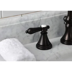 Kingston Brass KS298XBAL-P Heirloom Widespread Bathroom Faucet with Brass Pop-Up