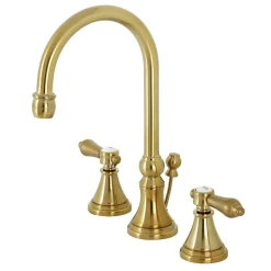 Kingston Brass KS298XBAL-P Heirloom Widespread Bathroom Faucet with Brass Pop-Up