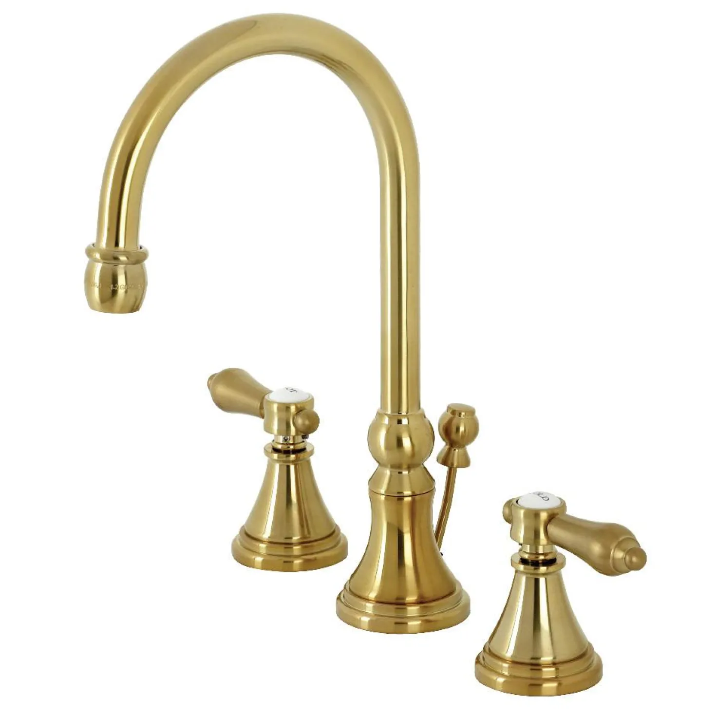 Kingston Brass KS298XBAL-P Heirloom Widespread Bathroom Faucet with Brass Pop-Up