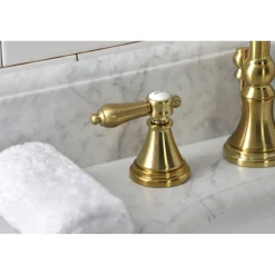 Kingston Brass KS298XBAL-P Heirloom Widespread Bathroom Faucet with Brass Pop-Up