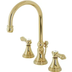 Kingston Brass KS298XBAL-P Heirloom Widespread Bathroom Faucet with Brass Pop-Up