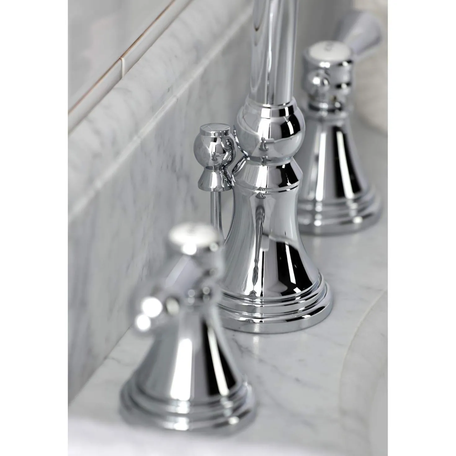Kingston Brass KS298XBAL-P Heirloom Widespread Bathroom Faucet with Brass Pop-Up
