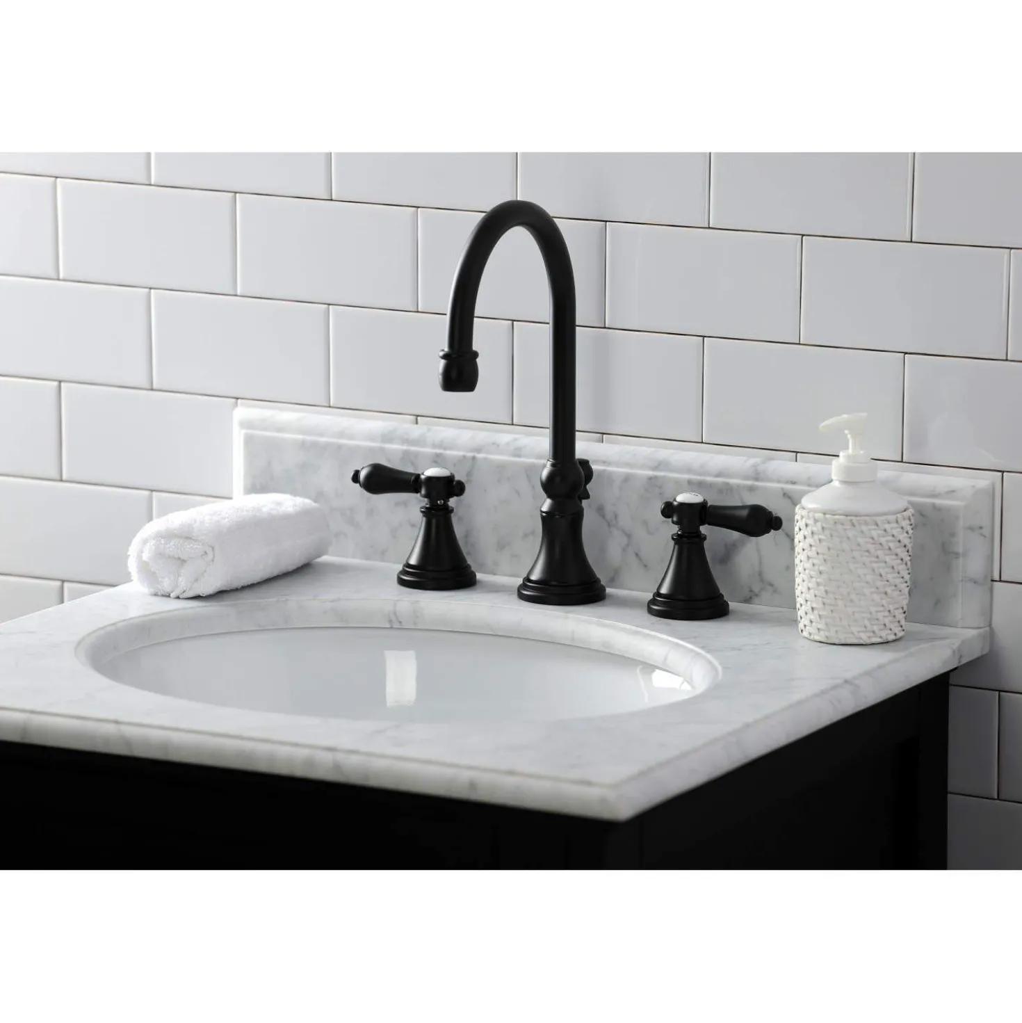 Kingston Brass KS298XBAL-P Heirloom Widespread Bathroom Faucet with Brass Pop-Up