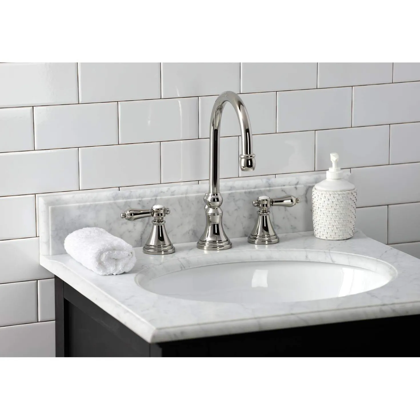 Kingston Brass KS298XBAL-P Heirloom Widespread Bathroom Faucet with Brass Pop-Up