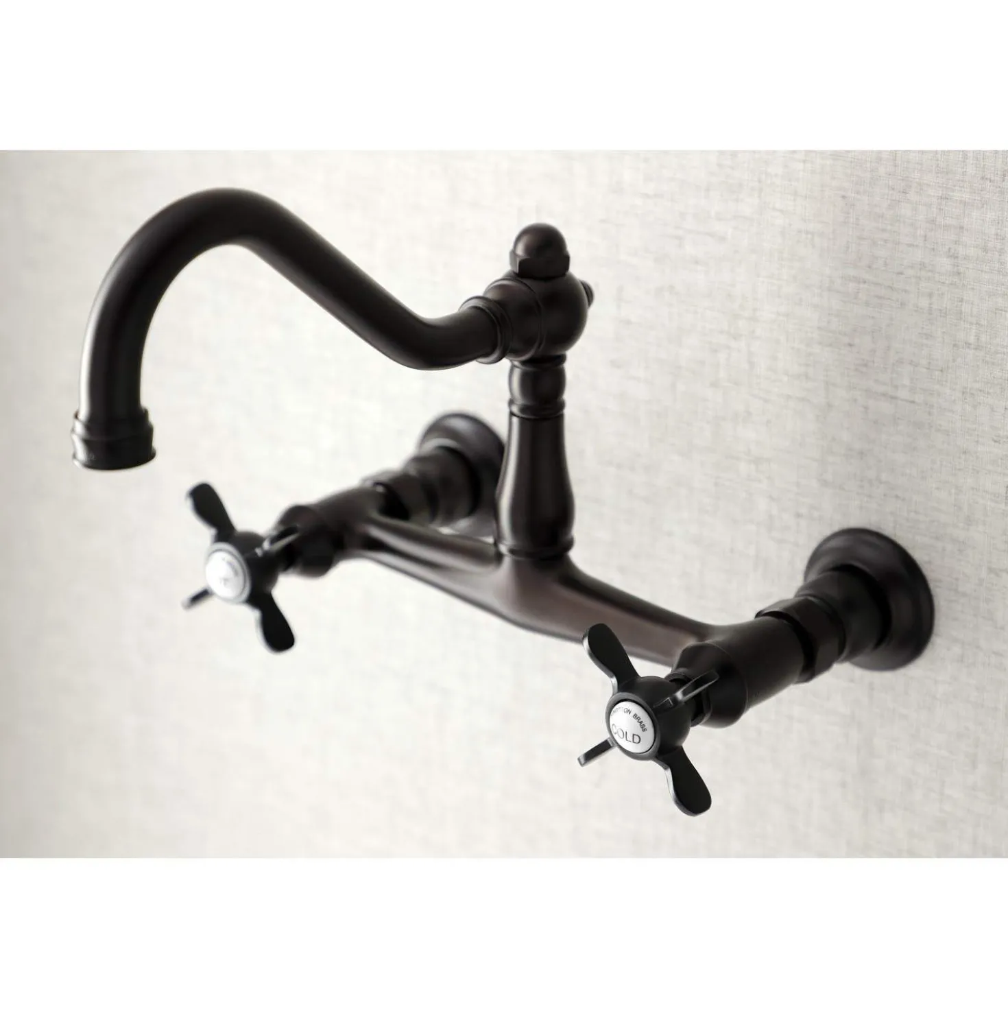 Kingston Brass KS324XBEX-P 8" Center Wall Mount Bathroom Faucet