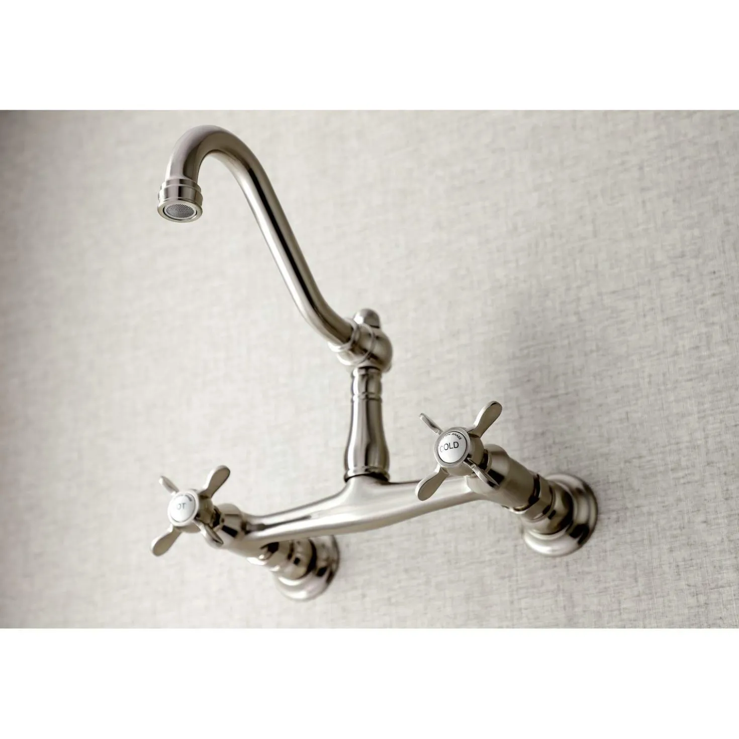 Kingston Brass KS324XBEX-P 8" Center Wall Mount Bathroom Faucet