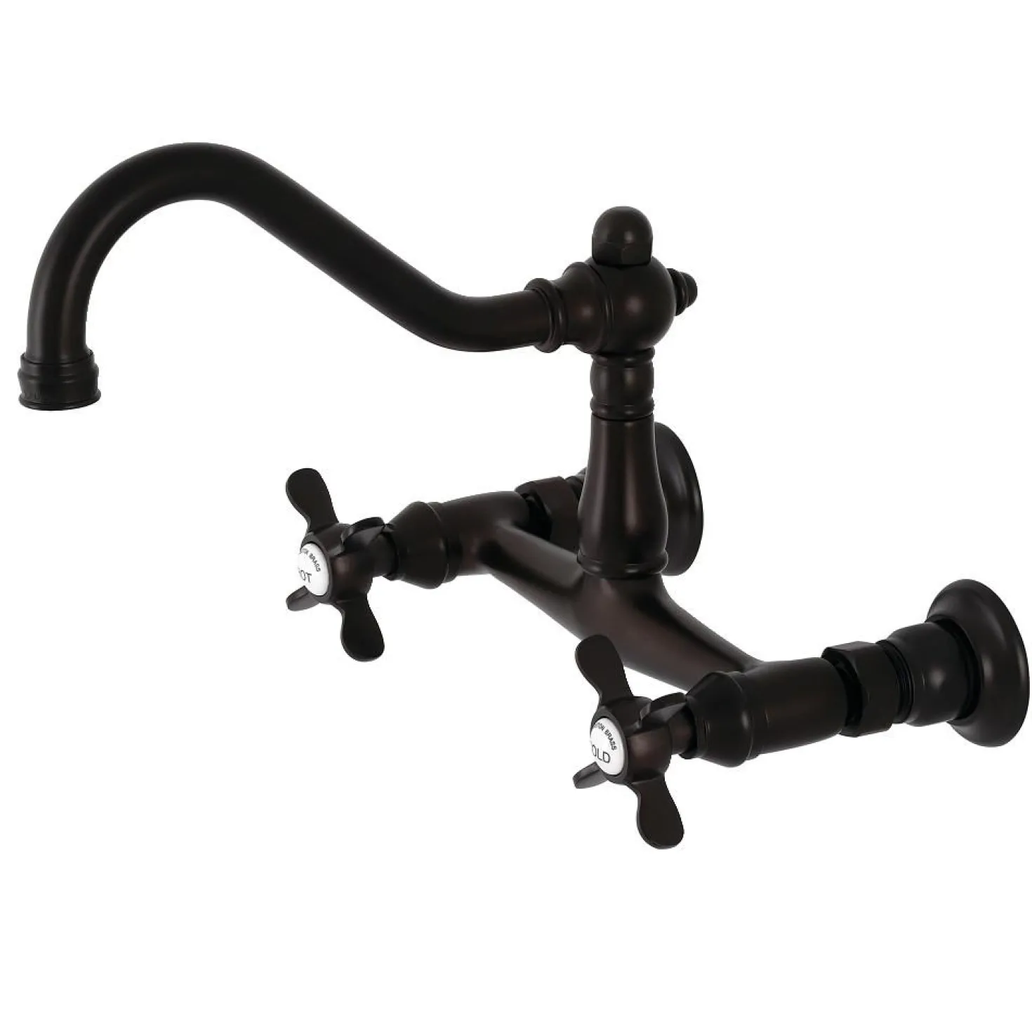 Kingston Brass KS324XBEX-P 8" Center Wall Mount Bathroom Faucet