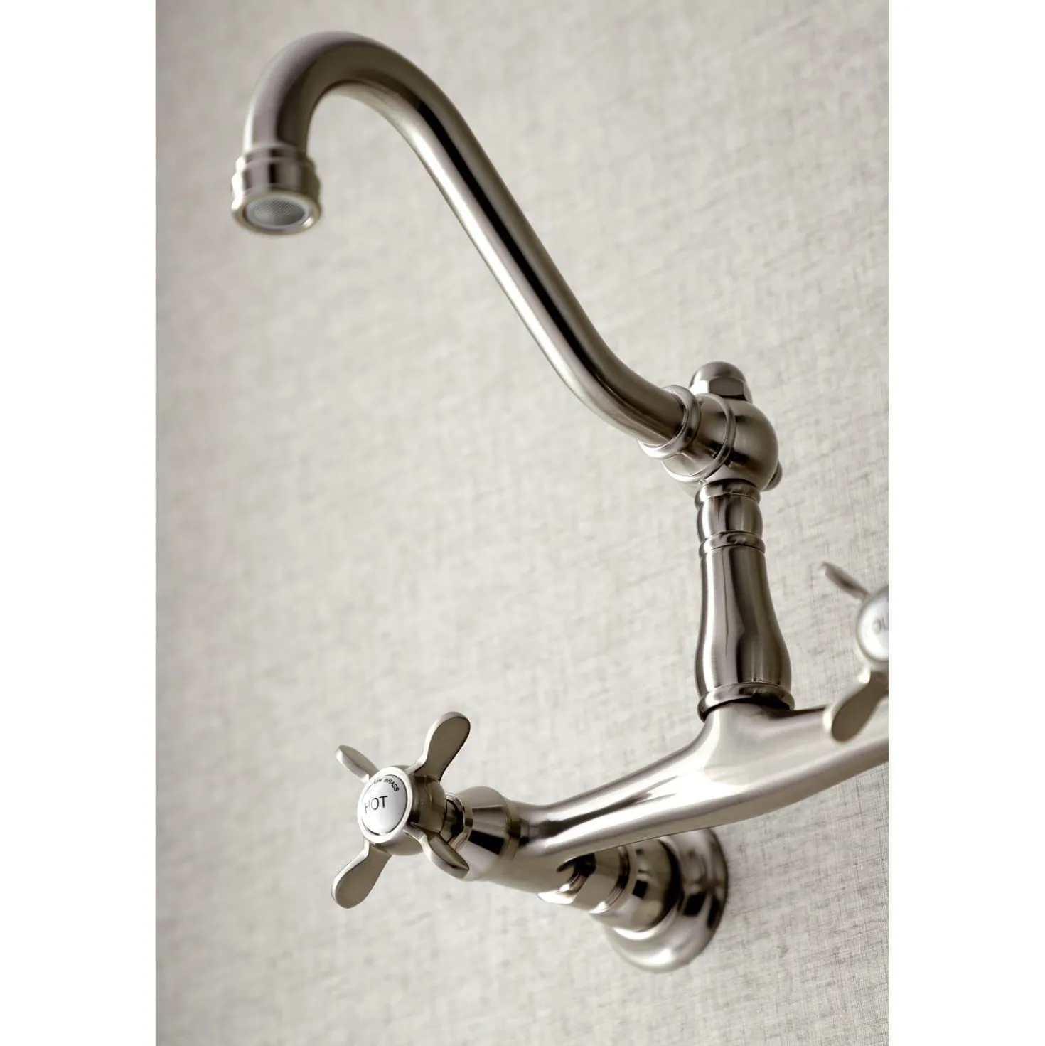 Kingston Brass KS324XBEX-P 8" Center Wall Mount Bathroom Faucet