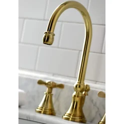 Kingston Brass KS298XBEX-P Essex Widespread Bathroom Faucet with Brass Pop-Up