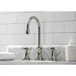 Kingston Brass KS298XBEX-P Essex Widespread Bathroom Faucet with Brass Pop-Up