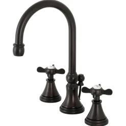 Kingston Brass KS298XBEX-P Essex Widespread Bathroom Faucet with Brass Pop-Up
