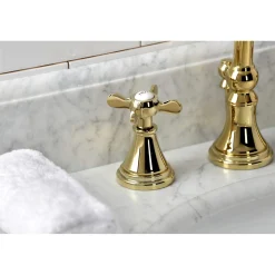 Kingston Brass KS298XBEX-P Essex Widespread Bathroom Faucet with Brass Pop-Up
