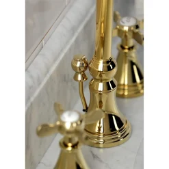 Kingston Brass KS298XBEX-P Essex Widespread Bathroom Faucet with Brass Pop-Up
