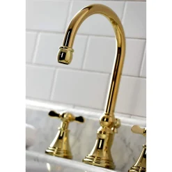 Kingston Brass KS298XBEX-P Essex Widespread Bathroom Faucet with Brass Pop-Up