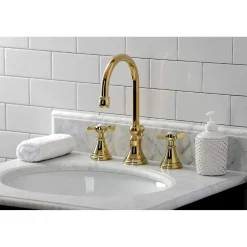 Kingston Brass KS298XBEX-P Essex Widespread Bathroom Faucet with Brass Pop-Up