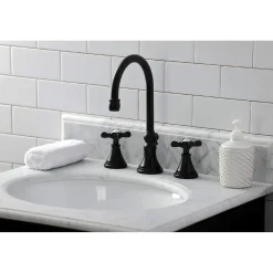 Kingston Brass KS298XBEX-P Essex Widespread Bathroom Faucet with Brass Pop-Up
