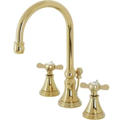 Kingston Brass KS298XBEX-P Essex Widespread Bathroom Faucet with Brass Pop-Up