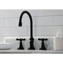 Kingston Brass KS298XBEX-P Essex Widespread Bathroom Faucet with Brass Pop-Up