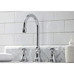 Kingston Brass KS298XBEX-P Essex Widespread Bathroom Faucet with Brass Pop-Up
