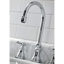 Kingston Brass KS298XBEX-P Essex Widespread Bathroom Faucet with Brass Pop-Up