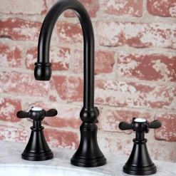 Kingston Brass KS298XBEX-P Essex Widespread Bathroom Faucet with Brass Pop-Up