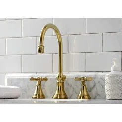 Kingston Brass KS298XBEX-P Essex Widespread Bathroom Faucet with Brass Pop-Up