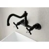Kingston Brass KS322XBEX-P 6-Inch Adjustable Center Wall Mount Kitchen Faucet