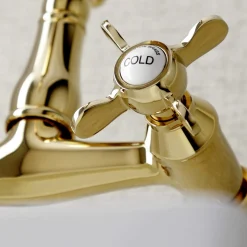 Kingston Brass KS322XBEX-P 6-Inch Adjustable Center Wall Mount Kitchen Faucet