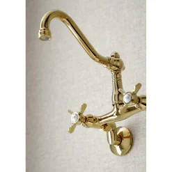 Kingston Brass KS322XBEX-P 6-Inch Adjustable Center Wall Mount Kitchen Faucet
