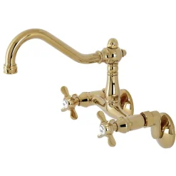 Kingston Brass KS322XBEX-P 6-Inch Adjustable Center Wall Mount Kitchen Faucet