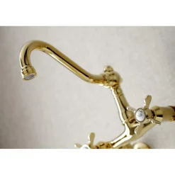 Kingston Brass KS322XBEX-P 6-Inch Adjustable Center Wall Mount Kitchen Faucet