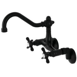 Kingston Brass KS322XBEX-P 6-Inch Adjustable Center Wall Mount Kitchen Faucet