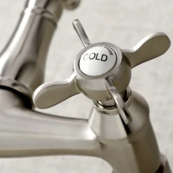 Kingston Brass KS322XBEX-P 6-Inch Adjustable Center Wall Mount Kitchen Faucet