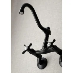 Kingston Brass KS322XBEX-P 6-Inch Adjustable Center Wall Mount Kitchen Faucet