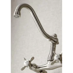 Kingston Brass KS322XBEX-P 6-Inch Adjustable Center Wall Mount Kitchen Faucet