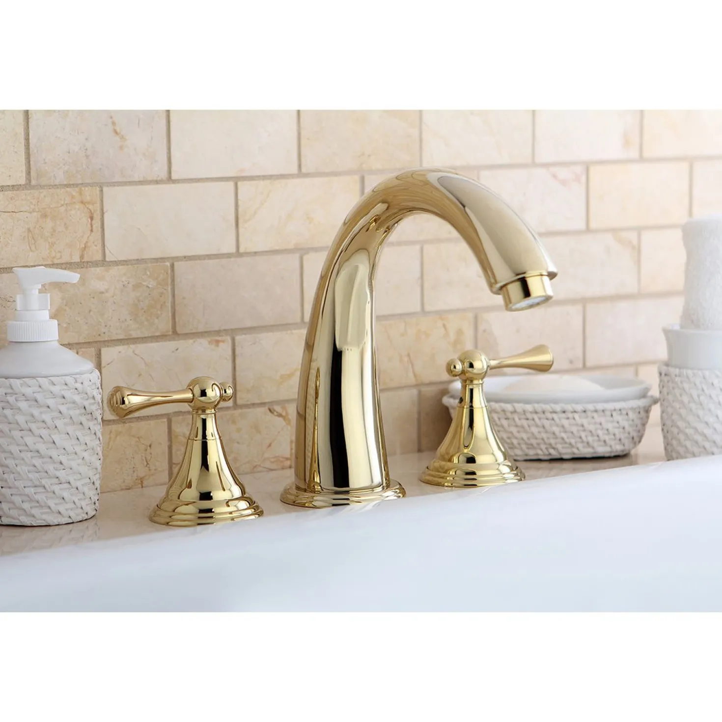 Kingston Brass KS536XBL-P Vintage Roman 8.44" x 8" x 7.13" Tub Faucet