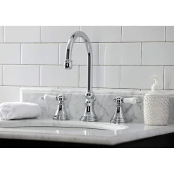 Kingston Brass KS298XBPL-P Bel Air Widespread Bathroom Faucet with Brass Pop-Up