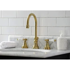 Kingston Brass KS298XBPL-P Bel Air Widespread Bathroom Faucet with Brass Pop-Up