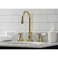Kingston Brass KS298XBPL-P Bel Air Widespread Bathroom Faucet with Brass Pop-Up