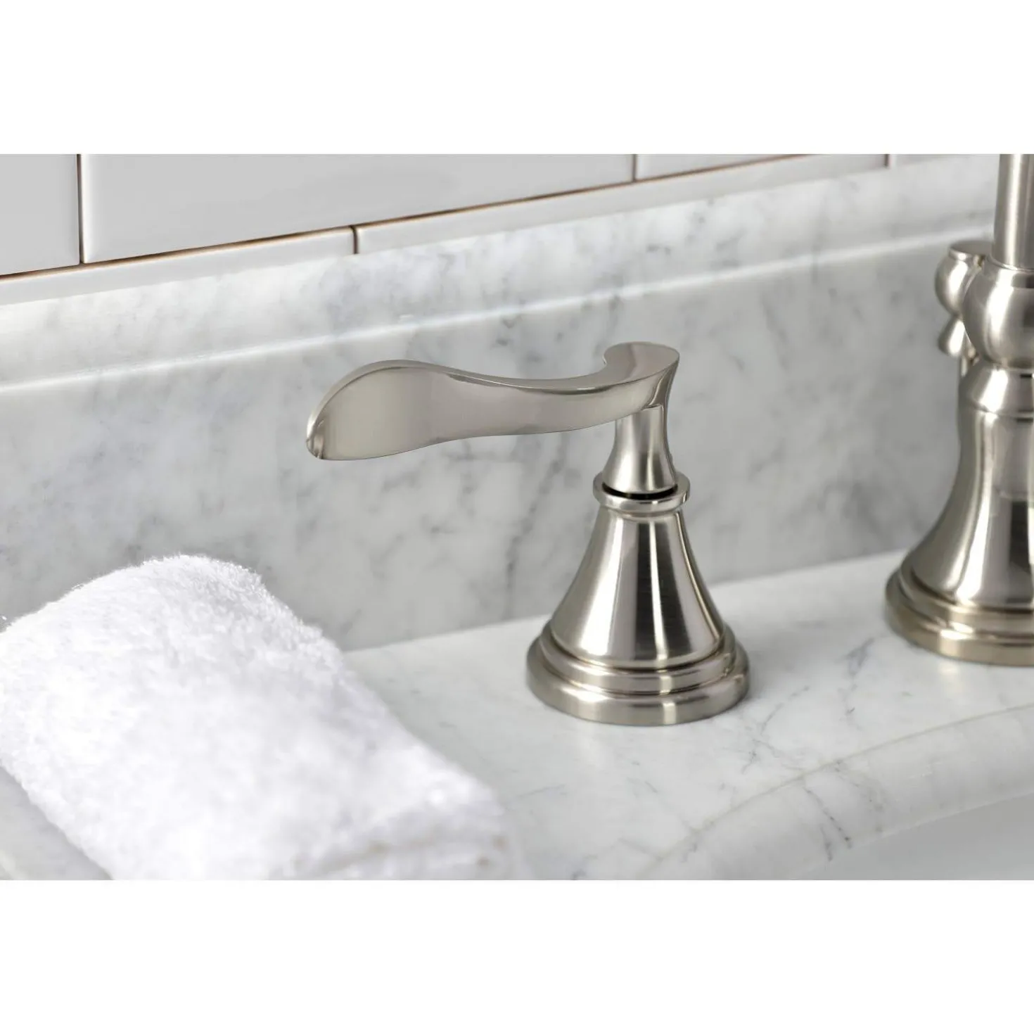 Kingston Brass KS298XCFL-P Century Widespread Bathroom Faucet with Brass Pop-Up